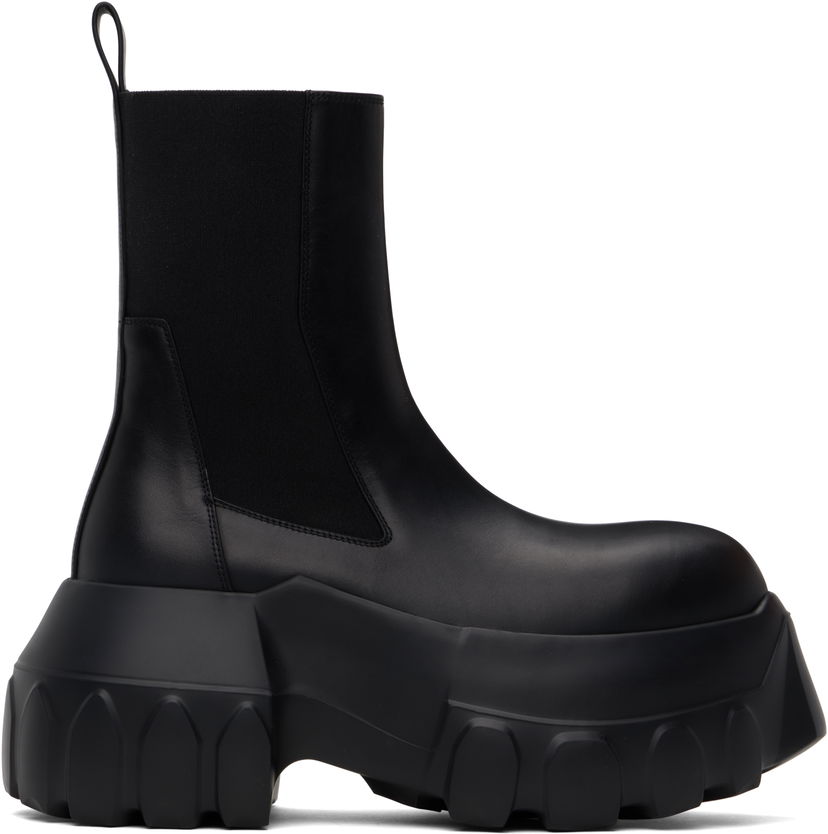 Sneakers och skor Rick Owens Rick Owens Hollywood Beatle Mega Tractor Chelsea Boots Svart | RU01E5860 LOO