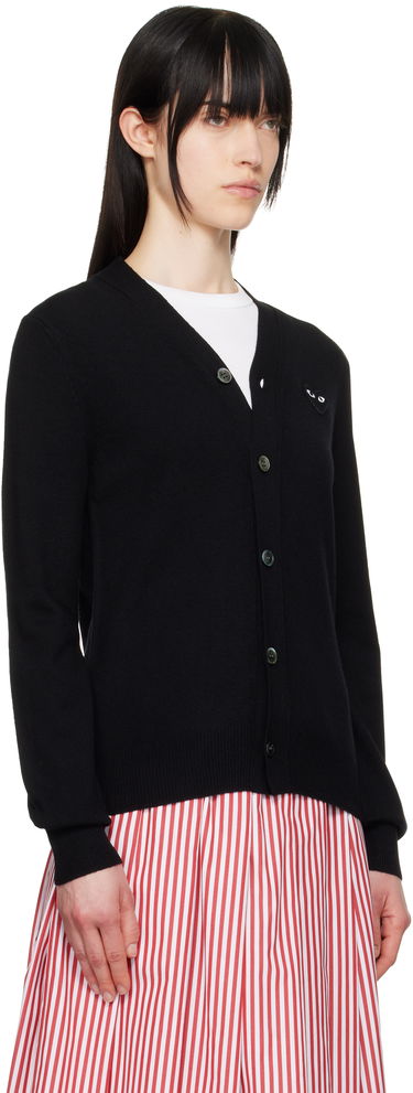 Sweater Comme des Garçons COMME des GARÇONS PLAY Heart Cardigan Svart | AX-N024-051, 1