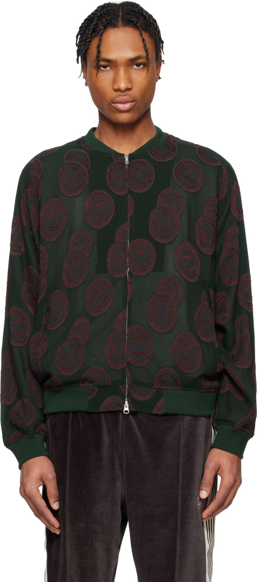 Bomberjacka Needles NEEDLES BB Print Bomber Jacket Grön | QV122