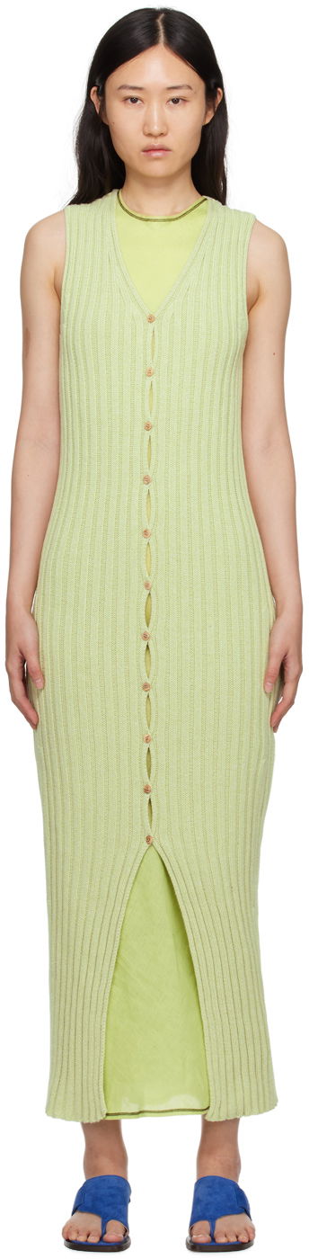 Klä Baserange Maxi Knit Dress Grön | DRLOS-CO-SP24