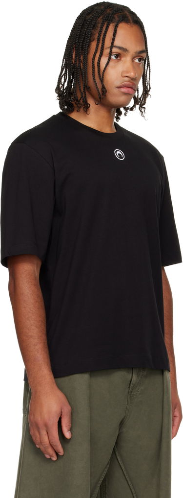T-shirt Marine Serre Moon Logo Jersey Loose Fit Short Sleeve T-Shirt Vit | MTT077BCJER0009, 4