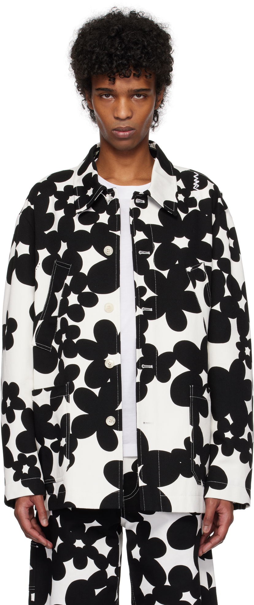 Jacka Marni Marni Dillies Print Jacket Vit | GUMU0131SU UTC462