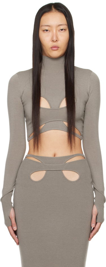 Crop top Dion Lee Mobius Loop Cutout Long Sleeve Top Grå | A7783PS24, 0