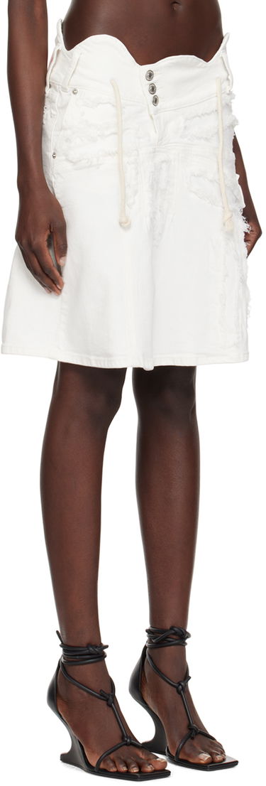 Kjol Ottolinger Ottolinger Frayed Denim Miniskirt Vit | 1705701, 1