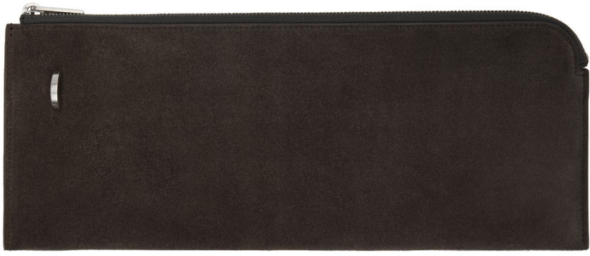 Plånbok Rick Owens Suede Zip Pouch Brun | RA01D0415 LCS