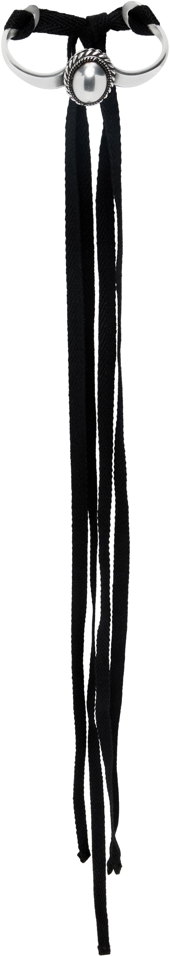 Armband Ann Demeulemeester Ann Demeulemeester Leja Cabochon Cord Bracelet Svart | B0012994-JW021-070