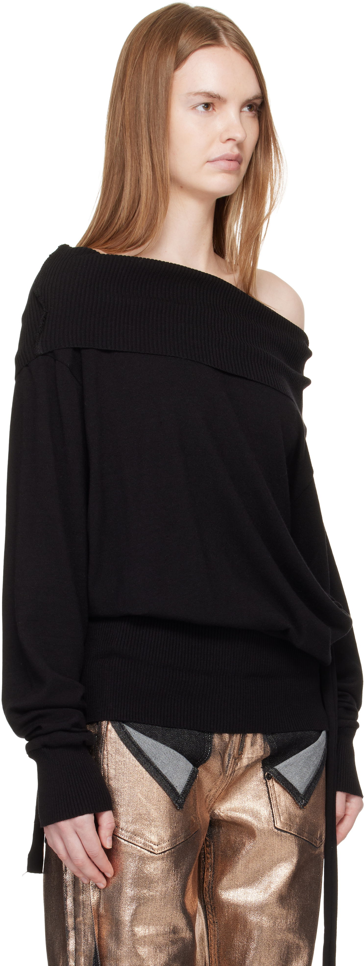 Sweater Ottolinger Ottolinger Upside Down Knit Sweater Svart | 107-104807-01, 1