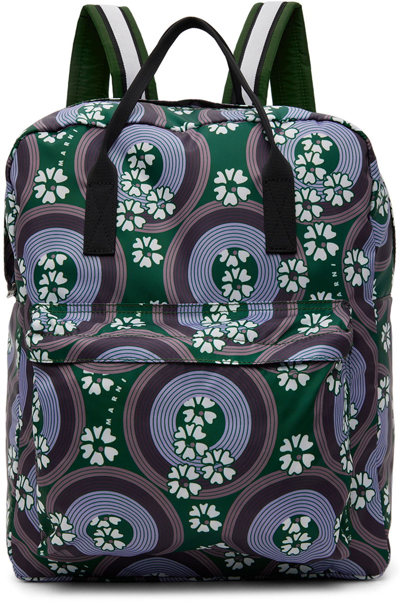 Ryggsäck Marni Marni 70s Circles Print Backpack Grön | M00965