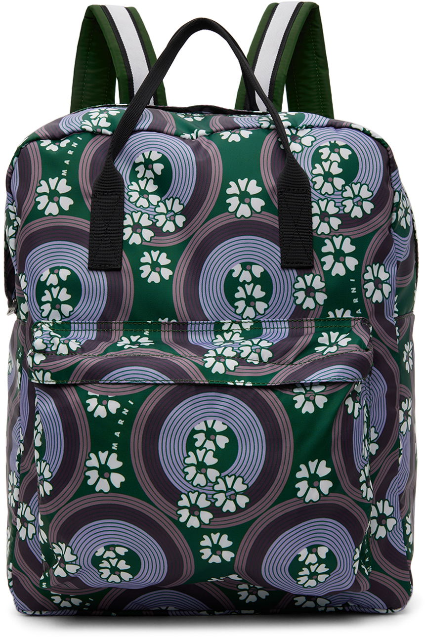 Ryggsäck Marni Marni 70s Circles Print Backpack Grön | M00965, 0