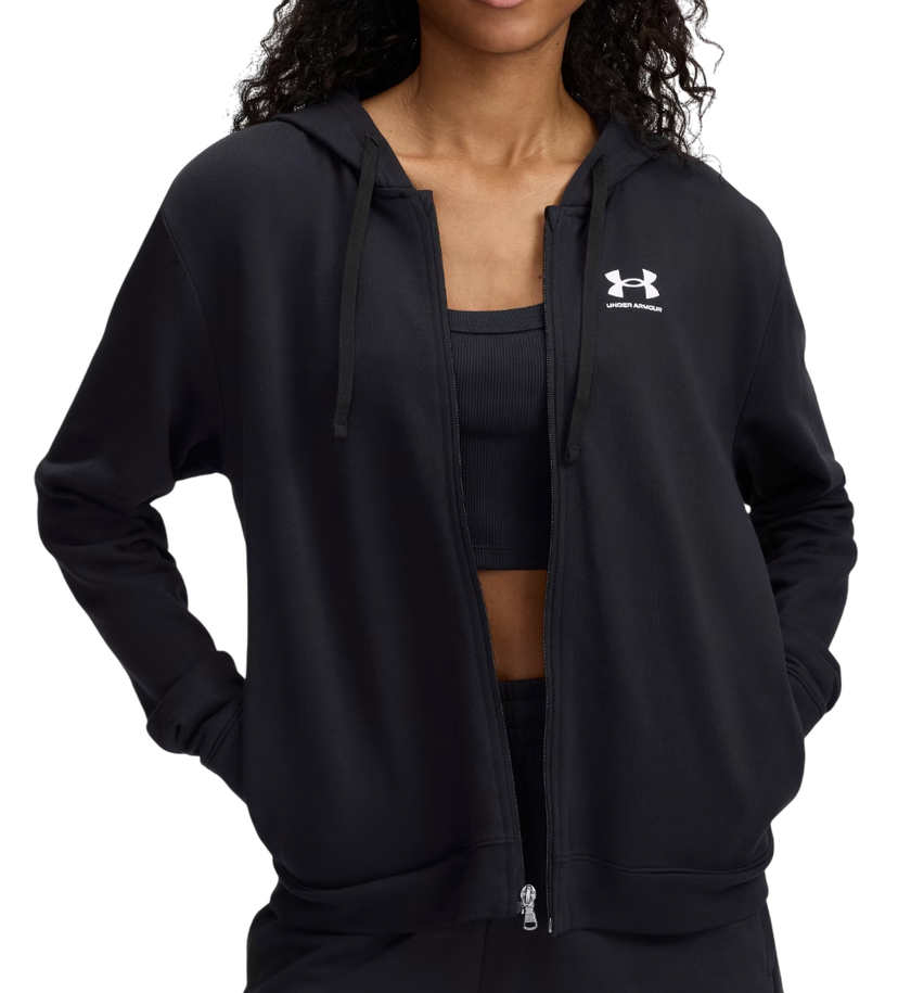 Sweatshirt Under Armour Rival Terry Full-Zip Hoodie Svart | 6005509-001