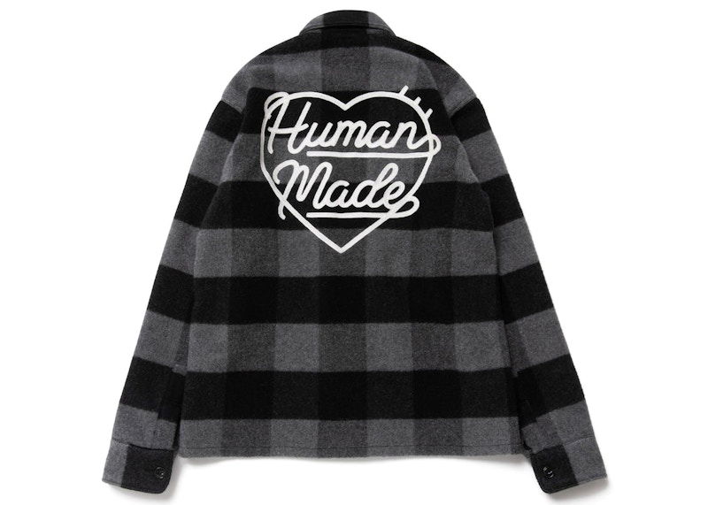 Skjorta Human Made Designer Wool Overshirt With Back Graphic Svart | HM24SH008