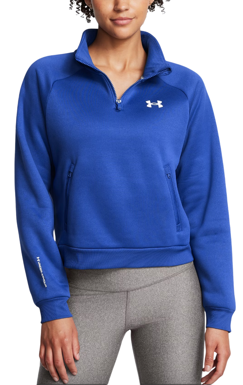 Sweatshirt Under Armour Cropped Half Zip Training Blå | 1386505-432, 0