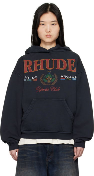 Sweatshirt Rhude Rhude 'Bay Of Angels Yacht Club' Hoodie Mörkblå | RHPS25HO01012, 0