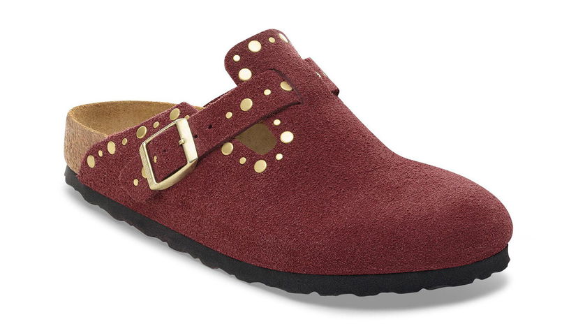 Sneakers och skor Birkenstock Boston Rivet Suede Leather Regular Fit Clog Bourgogne | 1030403
