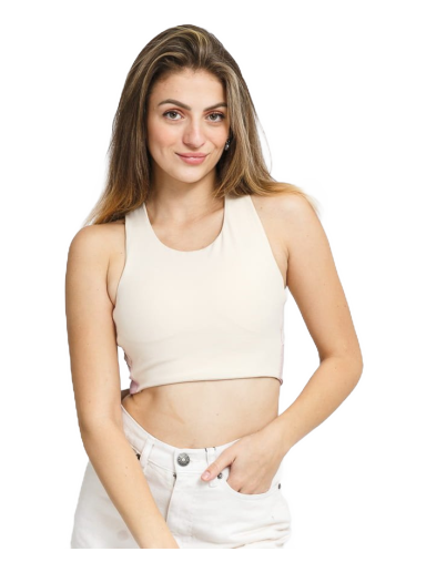 Behå Roxy Golden Hours Medium Support Sports Bra Beige | ERJKT03807-TEH0