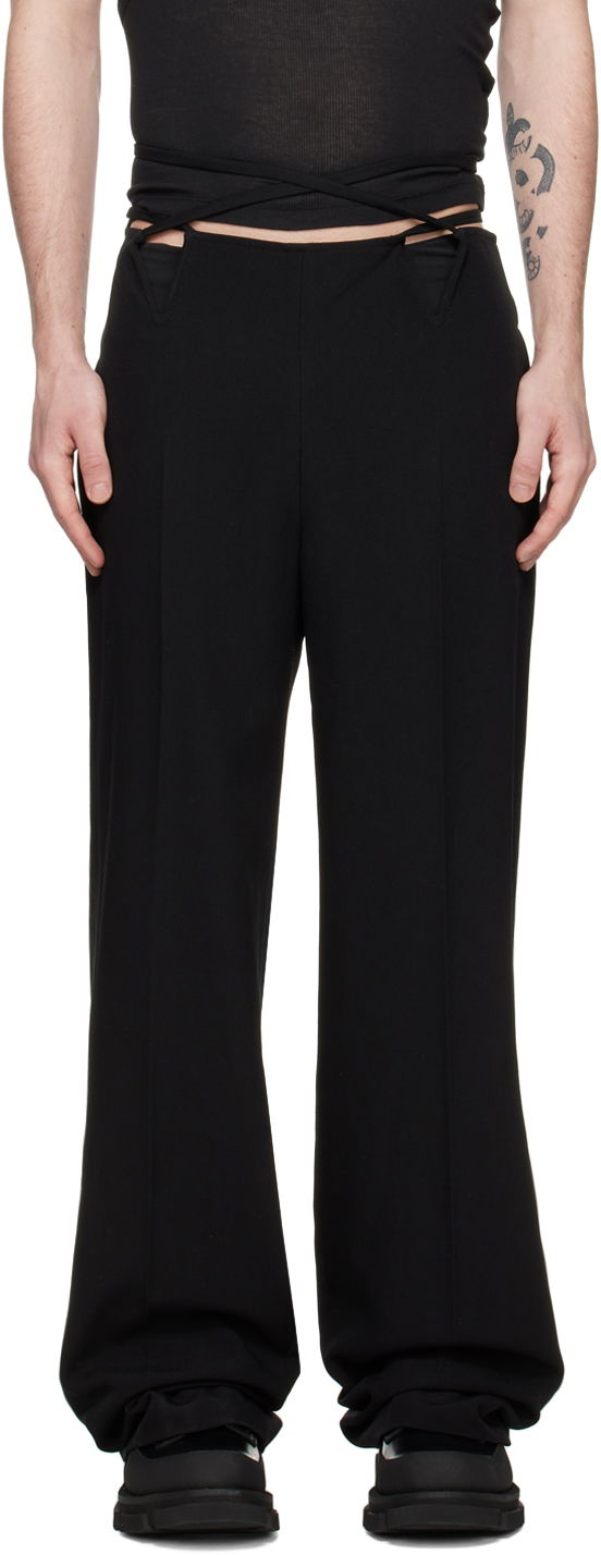 Byxor Dion Lee V-Wire Detail Tailored Trousers Svart | C2104R23