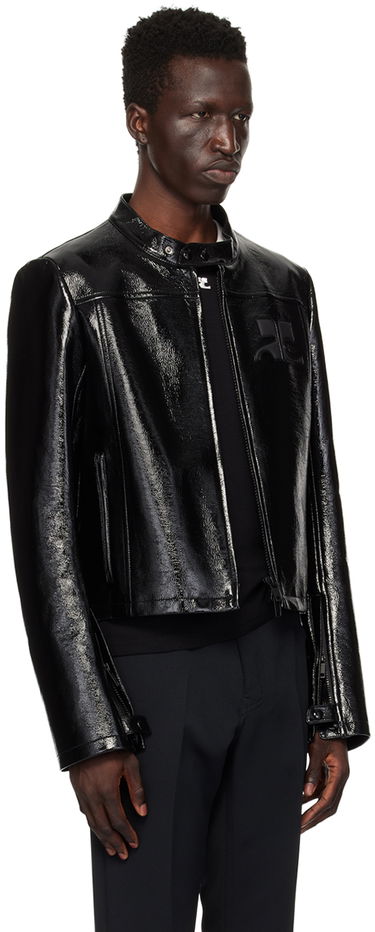 Jacka Courrèges Iconic Leather Jacket Svart | 124CBL175VY0014, 1