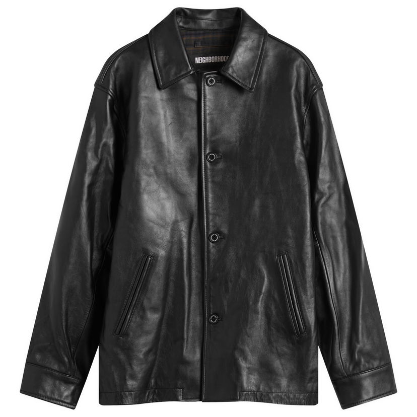 Rockar Neighborhood Leather Car Coat Svart | 252SZNH-JKM06-BLK