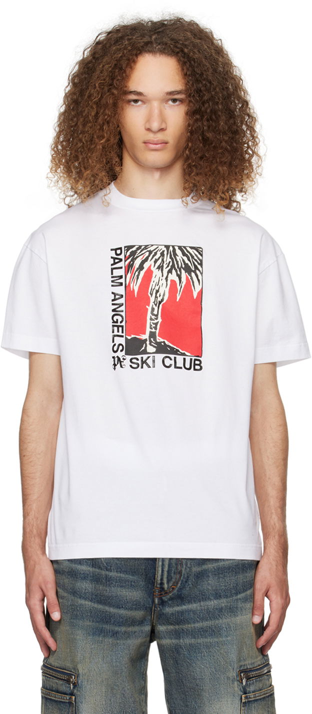 T-shirt Palm Angels Ski Club Classic T-Shirt Vit | PMAA001R24JER0030110
