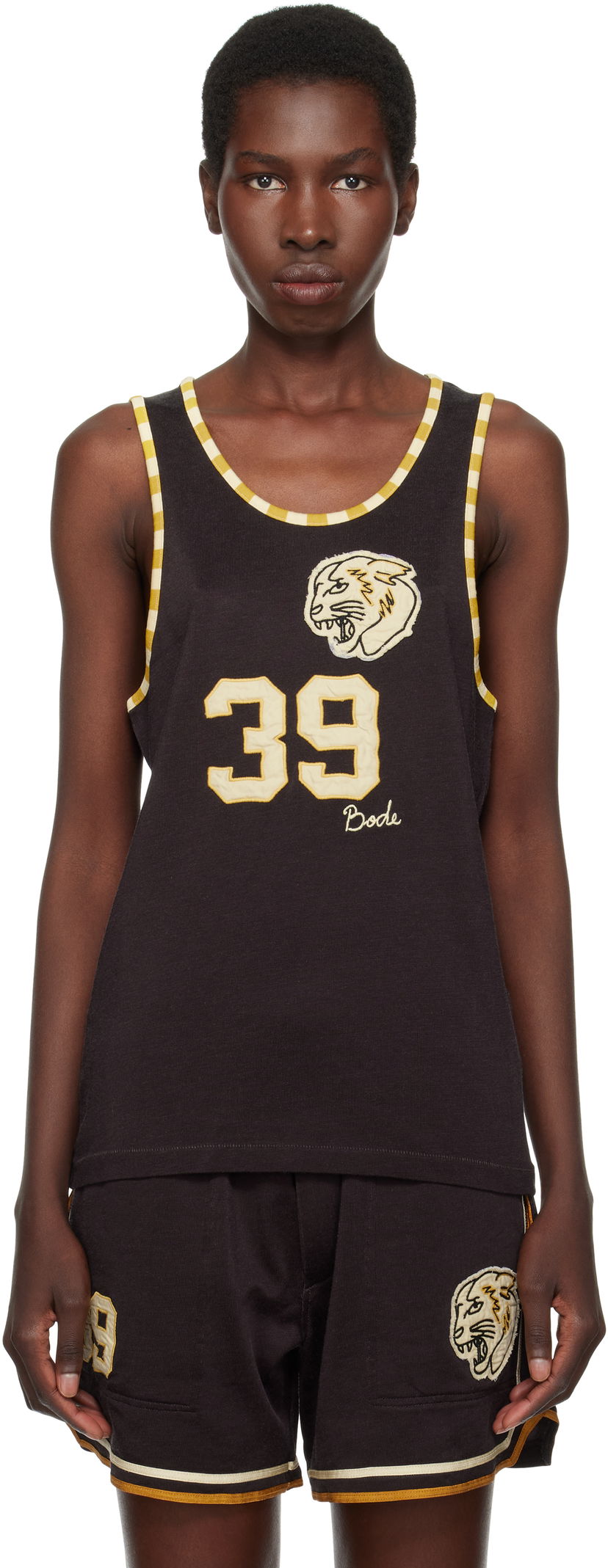 Linne Bode Bode Bobcat Singlet Tank Top Svart | MRS25CS037