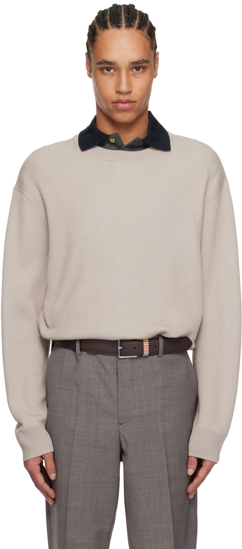 Sweater Paul Smith Paul Smith Ribbed Knit Sweater Beige | M1R-247Z-P02587-07