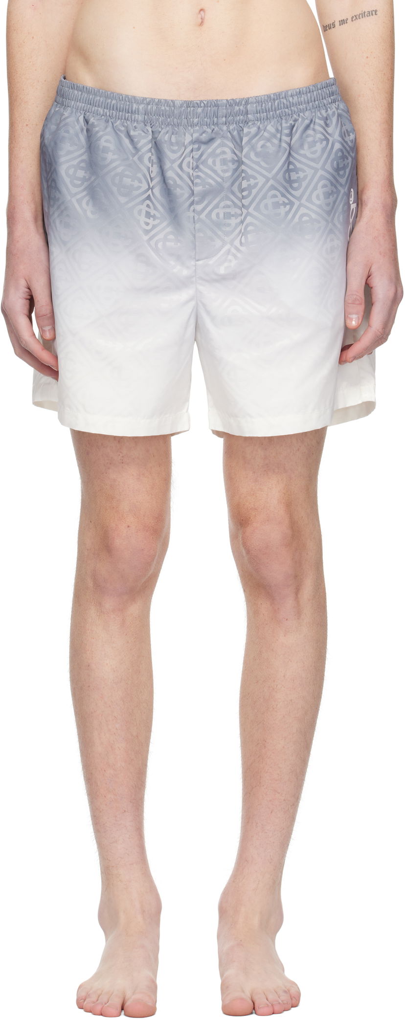 Badkläder Casablanca Printed Swim Shorts Vit | MPS25-TR-224-02