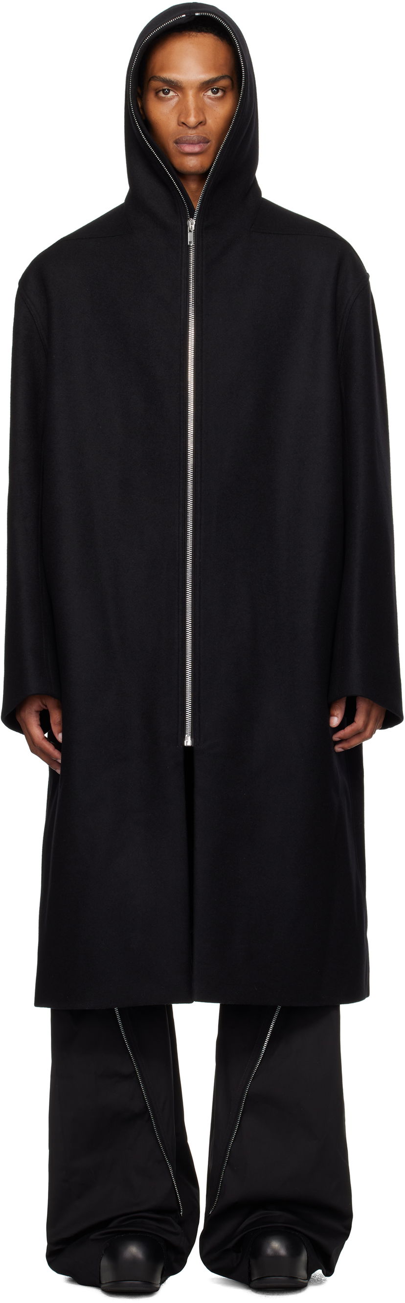 Rockar Rick Owens Rick Owens Concordians Mac Coat Svart | RU02E1979 WSF