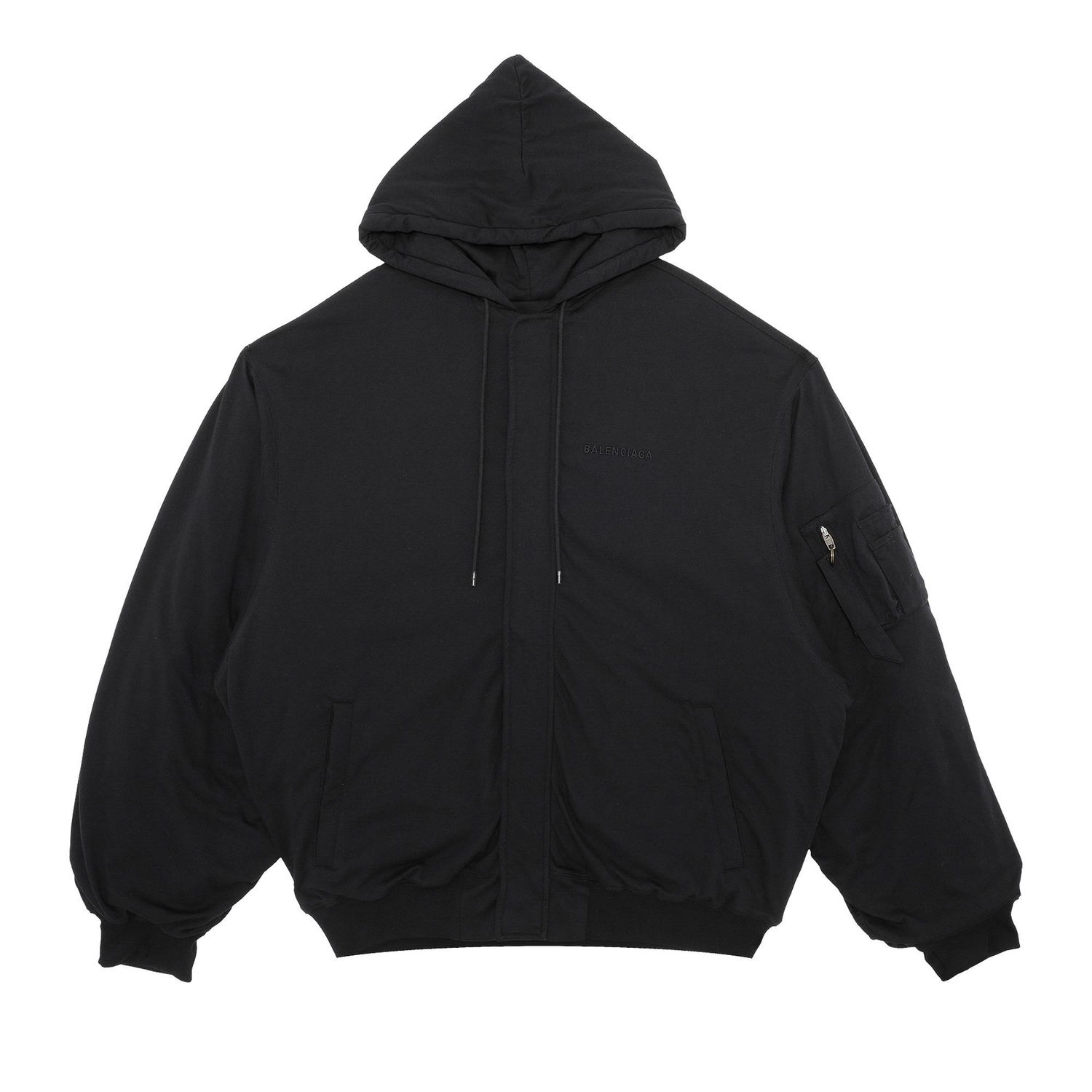 Sweatshirt Balenciaga Padded Bomber Hoodie Svart | 657115 TLV62 1000, 1