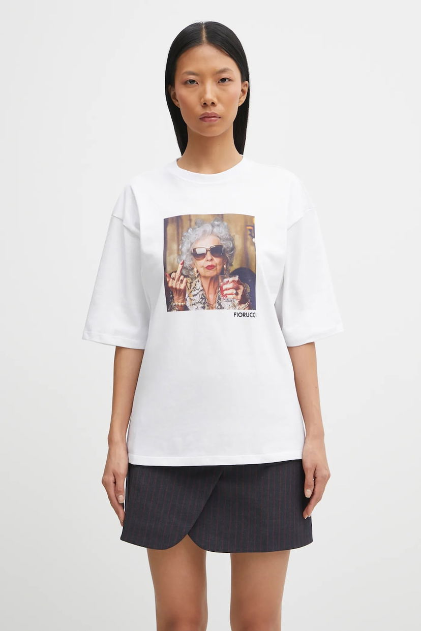 T-shirt Fiorucci Oldies but Goldies Print Relaxed Fit T-Shirt Vit | W25FWJTS004CJ01WH04