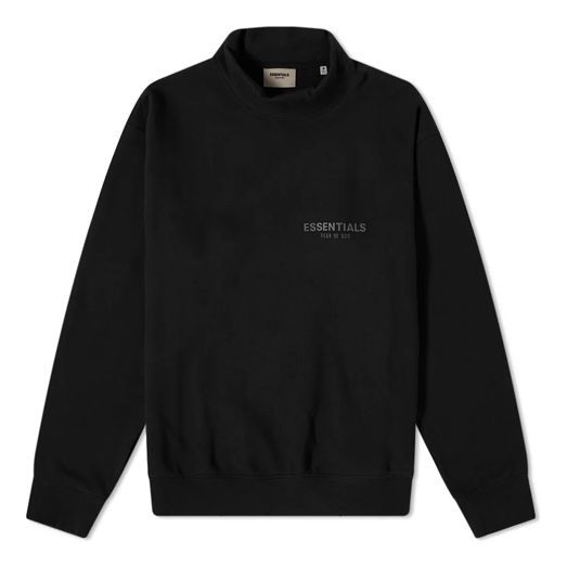 Sweater Fear of God Essentials Pull-Over Mockneck Sweatshirt Svart | FOG-SS21-554