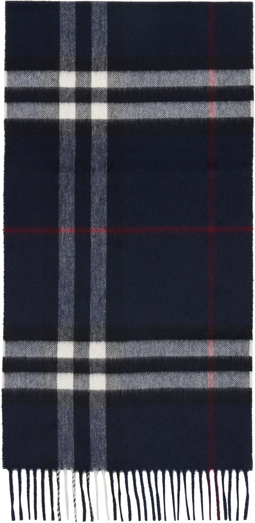 Halsduk Burberry Burberry Check Cashmere Scarf Mörkblå | 8112641