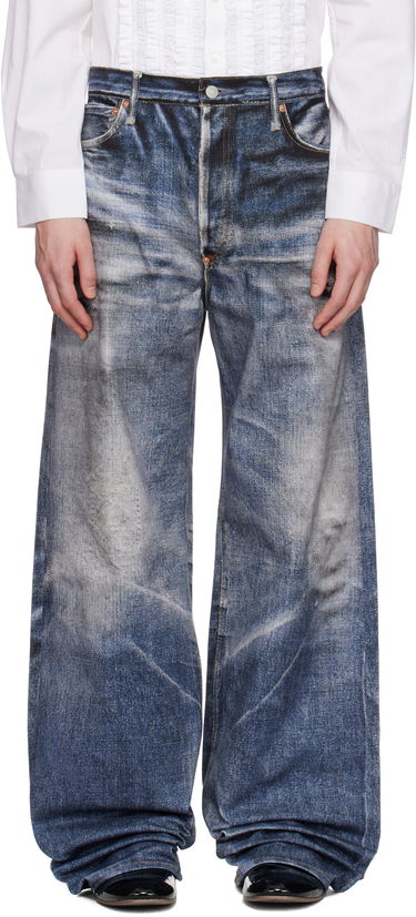 Jeans Junya Watanabe Junya Watanabe Levi's Edition Inkjet W Name Berberjin Jeans Blå | WO-P905-100, 0