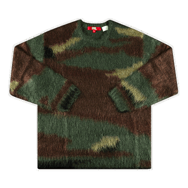 Sweater Supreme Junya Watanabe x Comme des Garçons MAN Brushed Camo Sweater Grön | FW21SK20 OLIVE, 0
