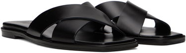 Tillbehör Aeyde Aeyde Sonia Leather Crisscross Slide Sandals Svart | A11-FS-BRNS08FL62-SS24-800-001, 3