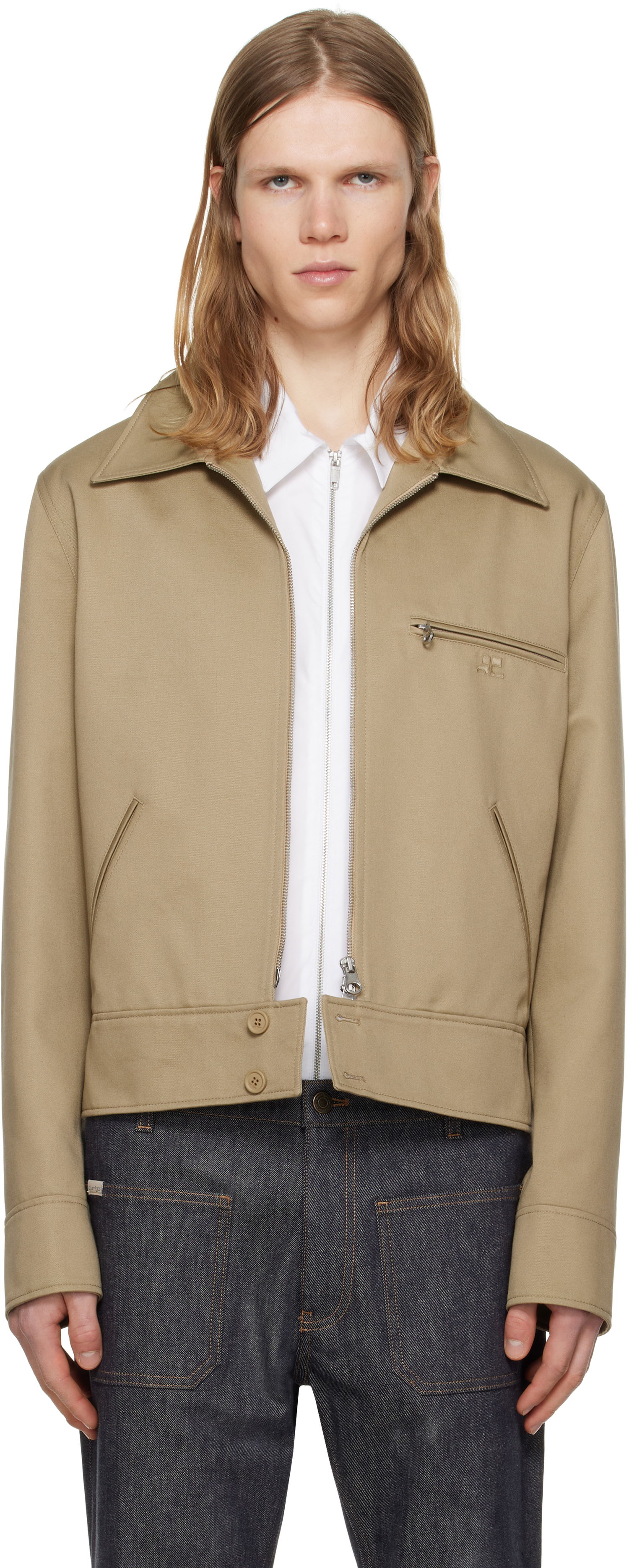 Jacka Courrèges Courrèges Zipped Jacket Beige | 125CBL251PL0178, 0