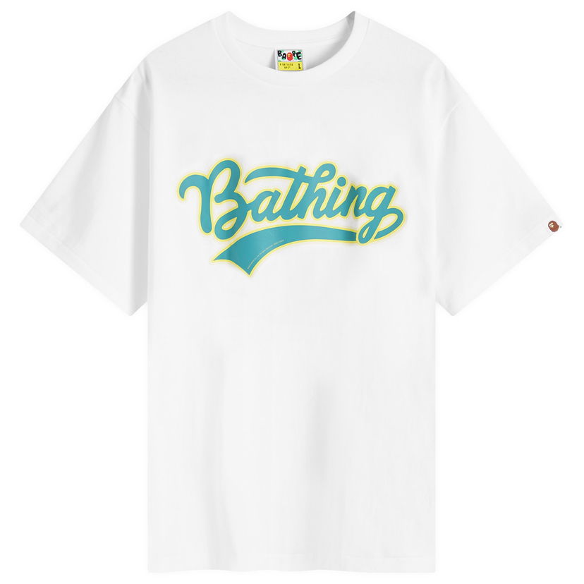 T-shirt BAPE A Bathing Ape Men's Varsity Baseball Logo T-Shirt in White, Size Large | END. Clothing Vit | 001TEK301046M-WHT