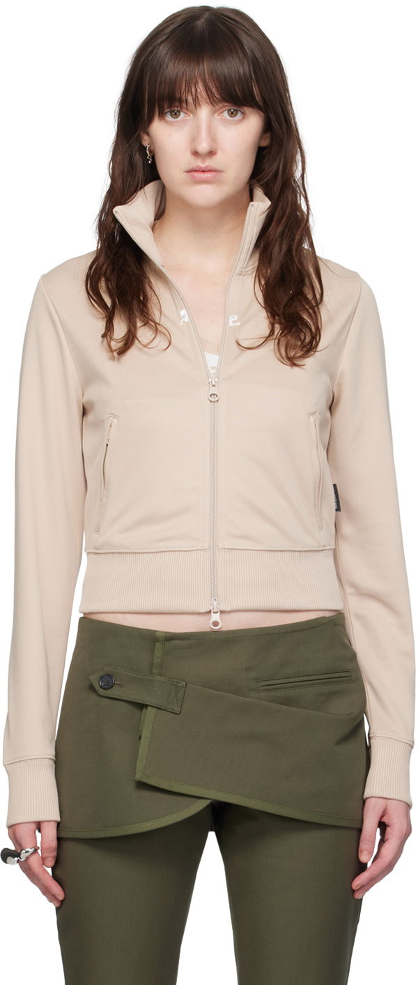Jacka Courrèges Courrèges Zip Track Jacket Beige | 124JVE010JS0091