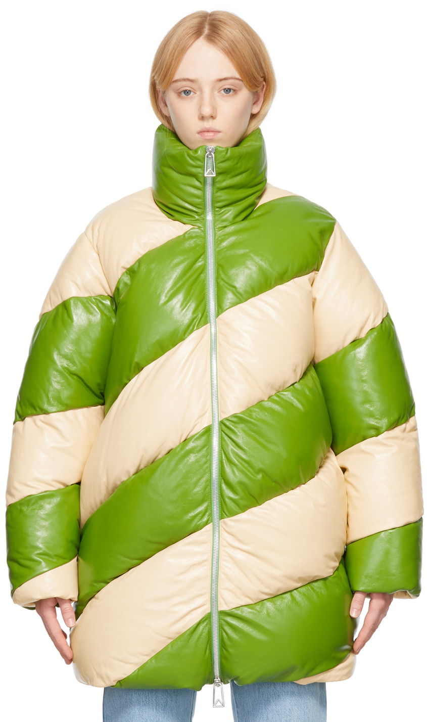 Jacka Bottega Veneta Leather Jacket Grön | 688751 V1NN0, 0