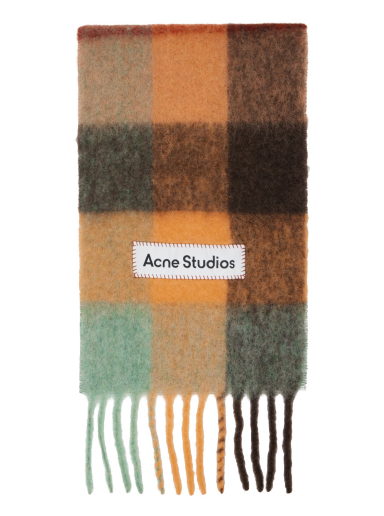 Halsduk Acne Studios Check Scarf Orange | CA0084-
