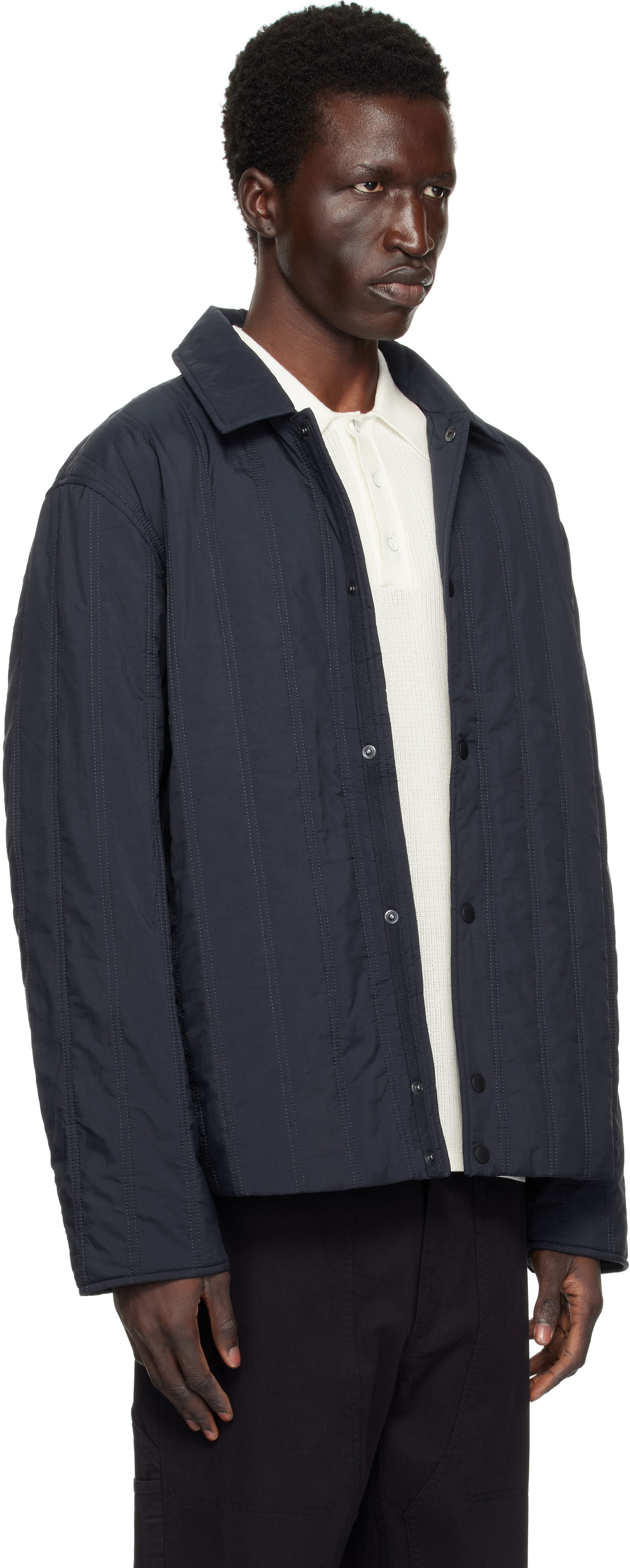 Jacka rag & bone Maxwell Quilted Button-Up Jacket Svart | MBW24H2007XWML, 1