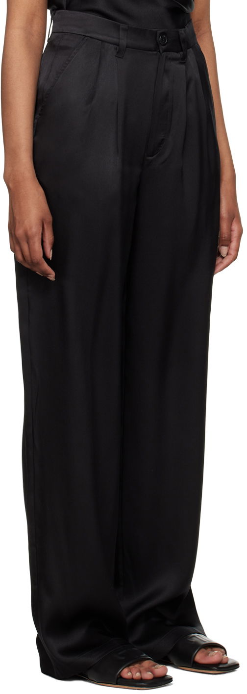 Byxor Anine Bing Carrie Satin Wide Leg Trousers Svart | A-03-3269-000B, 1