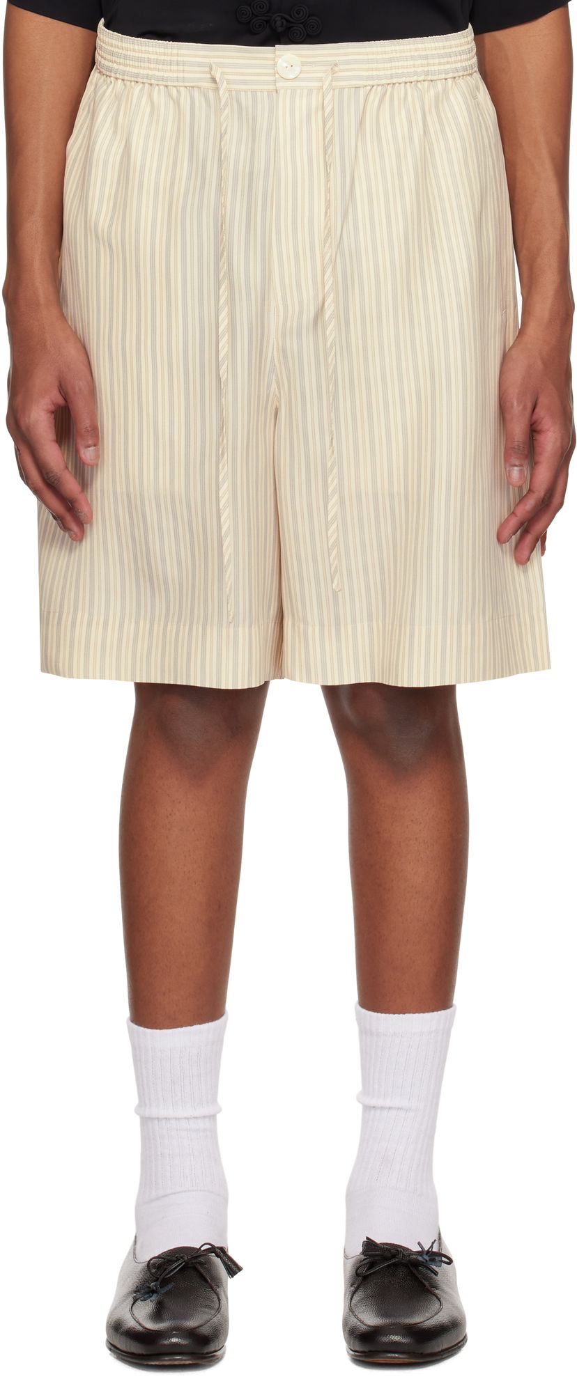 Shorts Róhe Róhe Loose Drawcord Silk Shorts Beige | 314-32-090