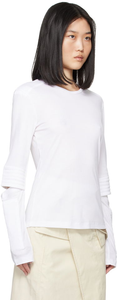 T-shirt Helmut Lang Helmut Lang Astro Crew Long Sleeve T-Shirt Vit | O05HW502, 3