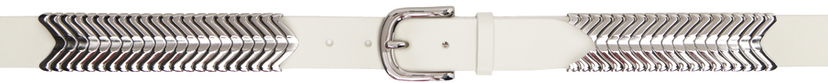 Bälten ISABEL MARANT Isabel Marant Tehorah Chevron Leather Belt Vit | 23PCE023BHA-A1A25J