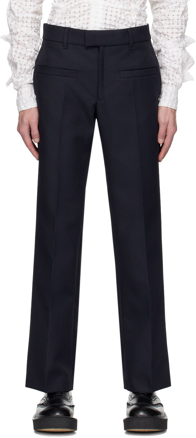 Byxor Courrèges Courrèges Creased Trousers Mörkblå | 123CPA111PL0056