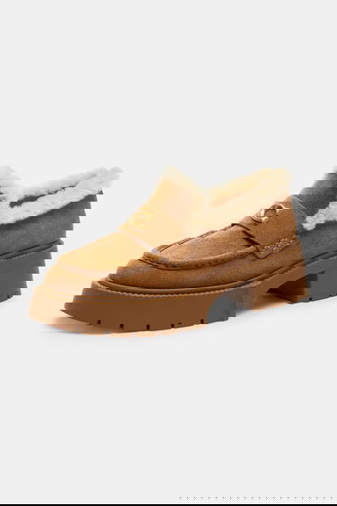 Sneakers och skor Coach Leah Platform Suede Shearling Loafers Brun | CCH84.PP1, 2