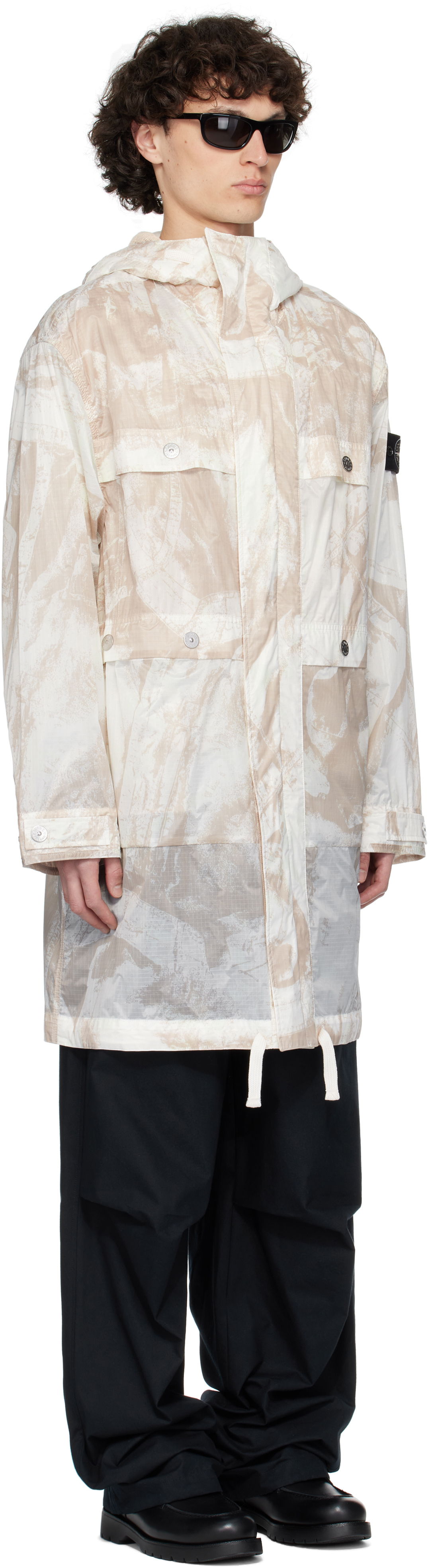 Parkas Stone Island Stone Island UV-Reactive Scan Camo Ripstop Parka Beige | K1S15 7100011 S00E2, 1