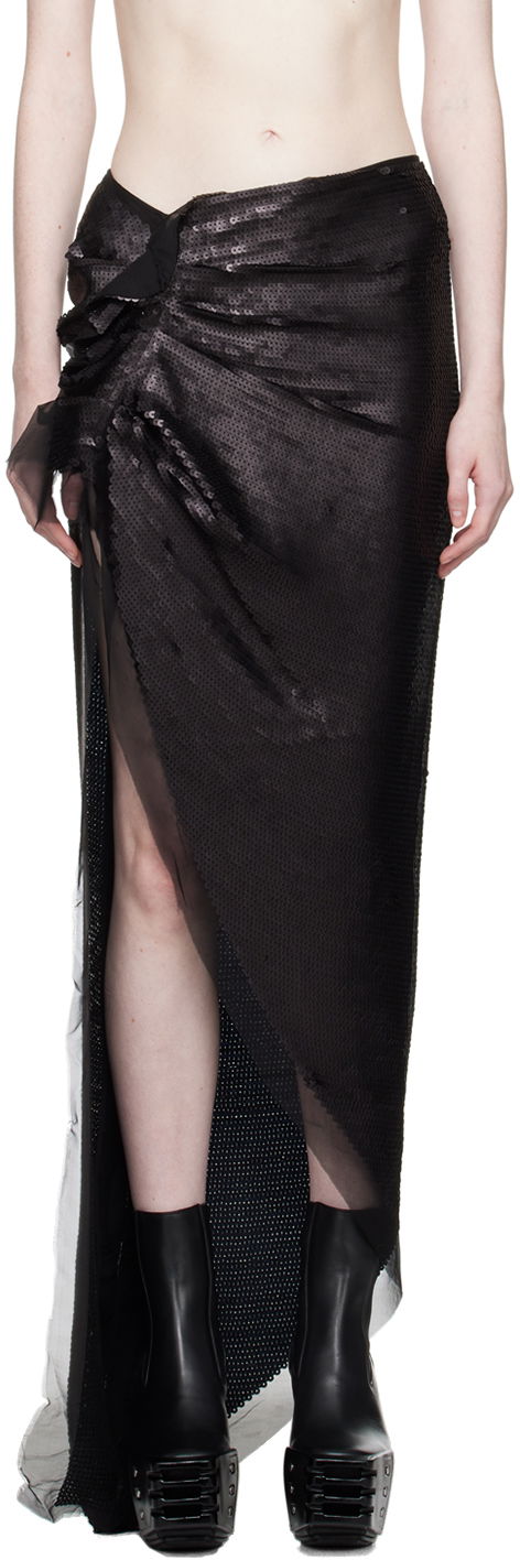 Kjol Rick Owens Edfu Maxi Skirt Svart | RO02C1372 SEM1, 0