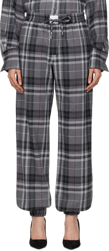 Träningsbyxor The Attico Attico Plaid Drawstring Jogger Pants Grå | 250WCP00257 CCC050AA, 0