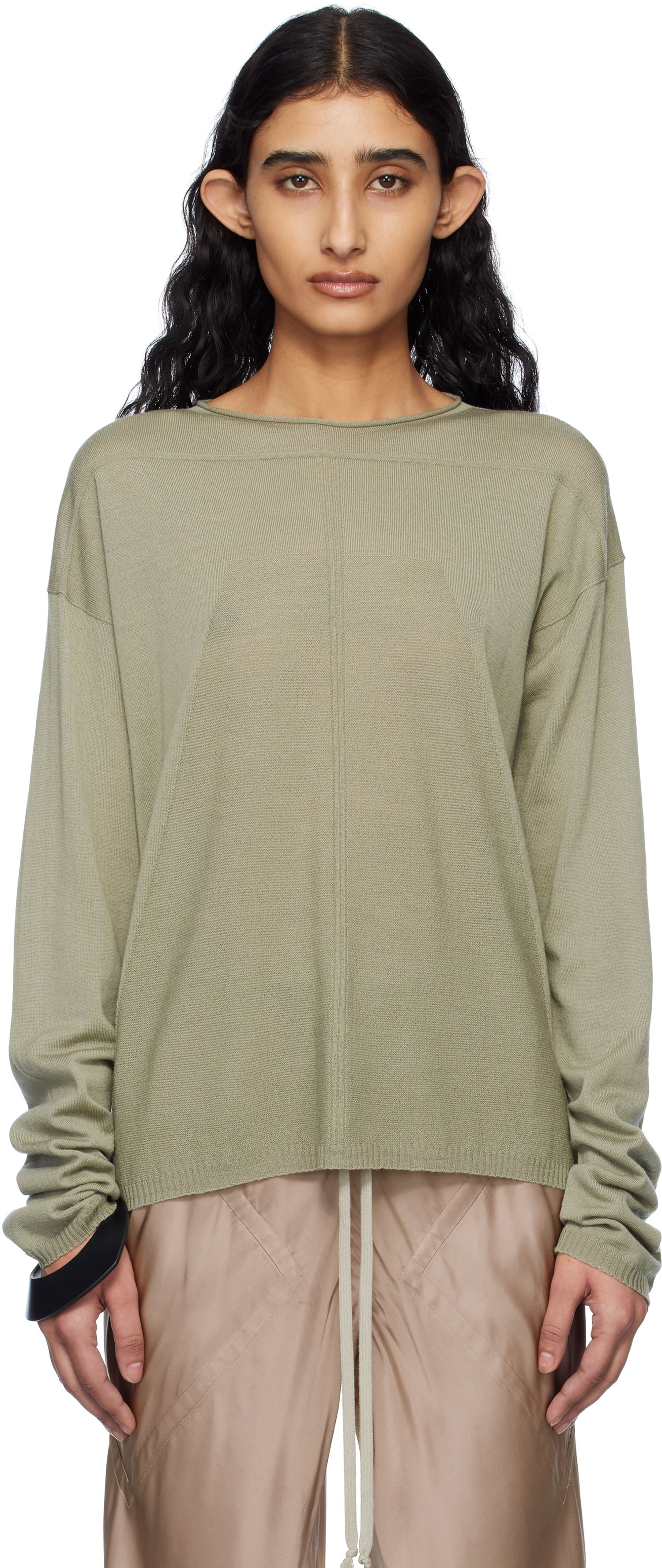 Sweater Rick Owens Rick Owens Hollywood Pull Sweater Grön | RP01E7612 ML, 0